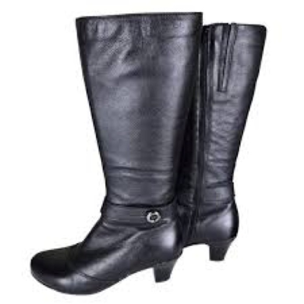 La Canadienne Black Knee High Leather Boots w/ Ankle Embellishment Size: 6.5
